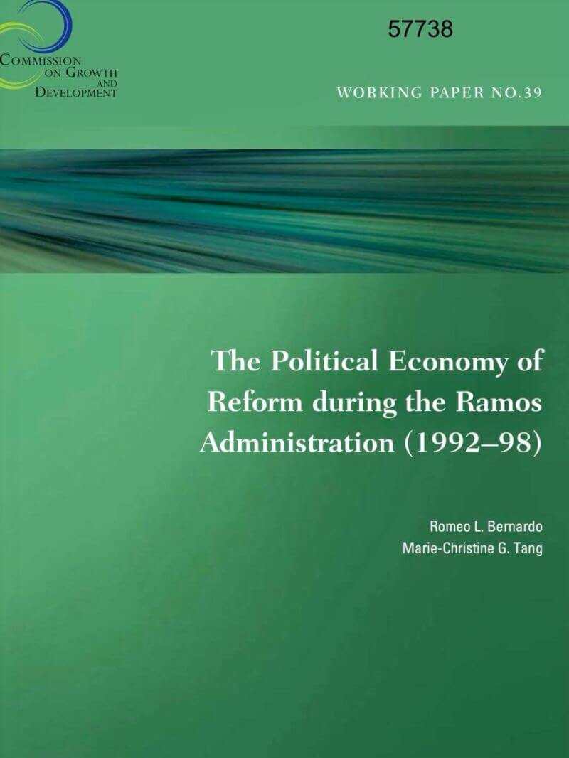Ramos Administration.pdf The Political Economy of Reform during the Ramos Administration (1992 ...