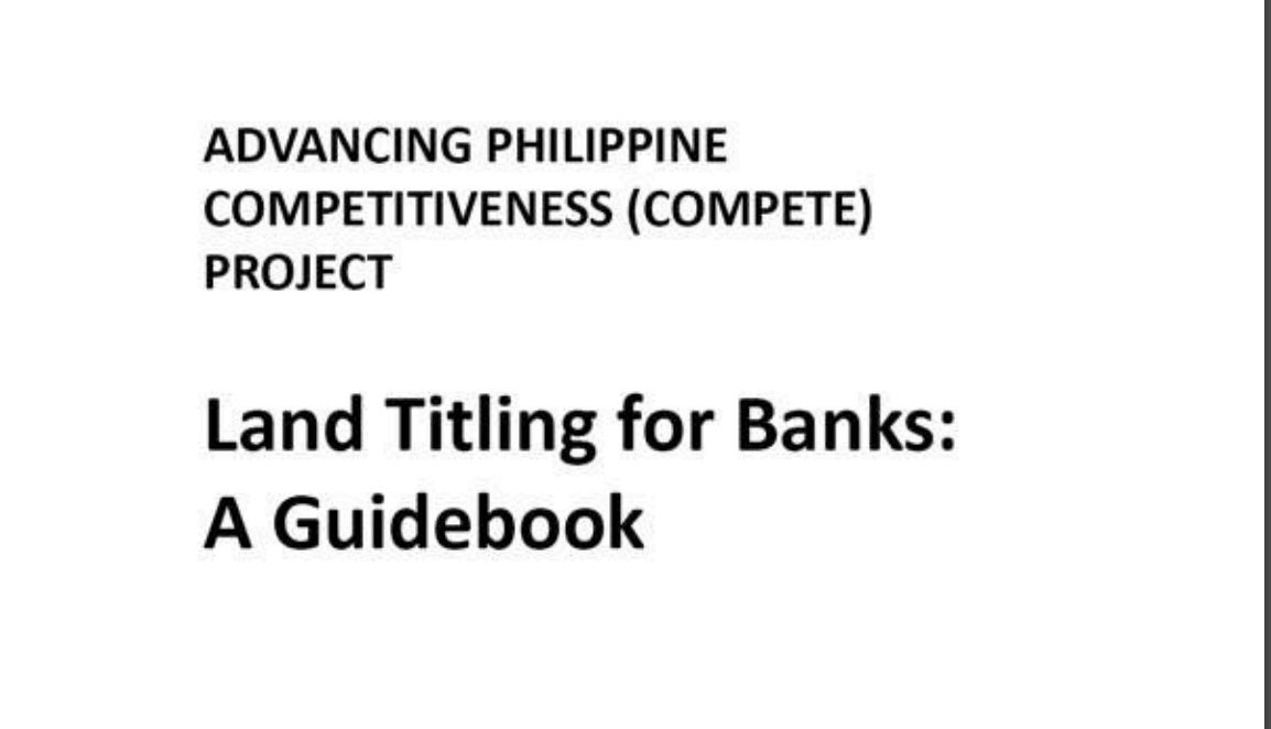 Land Titling for Banks: A Guidebook