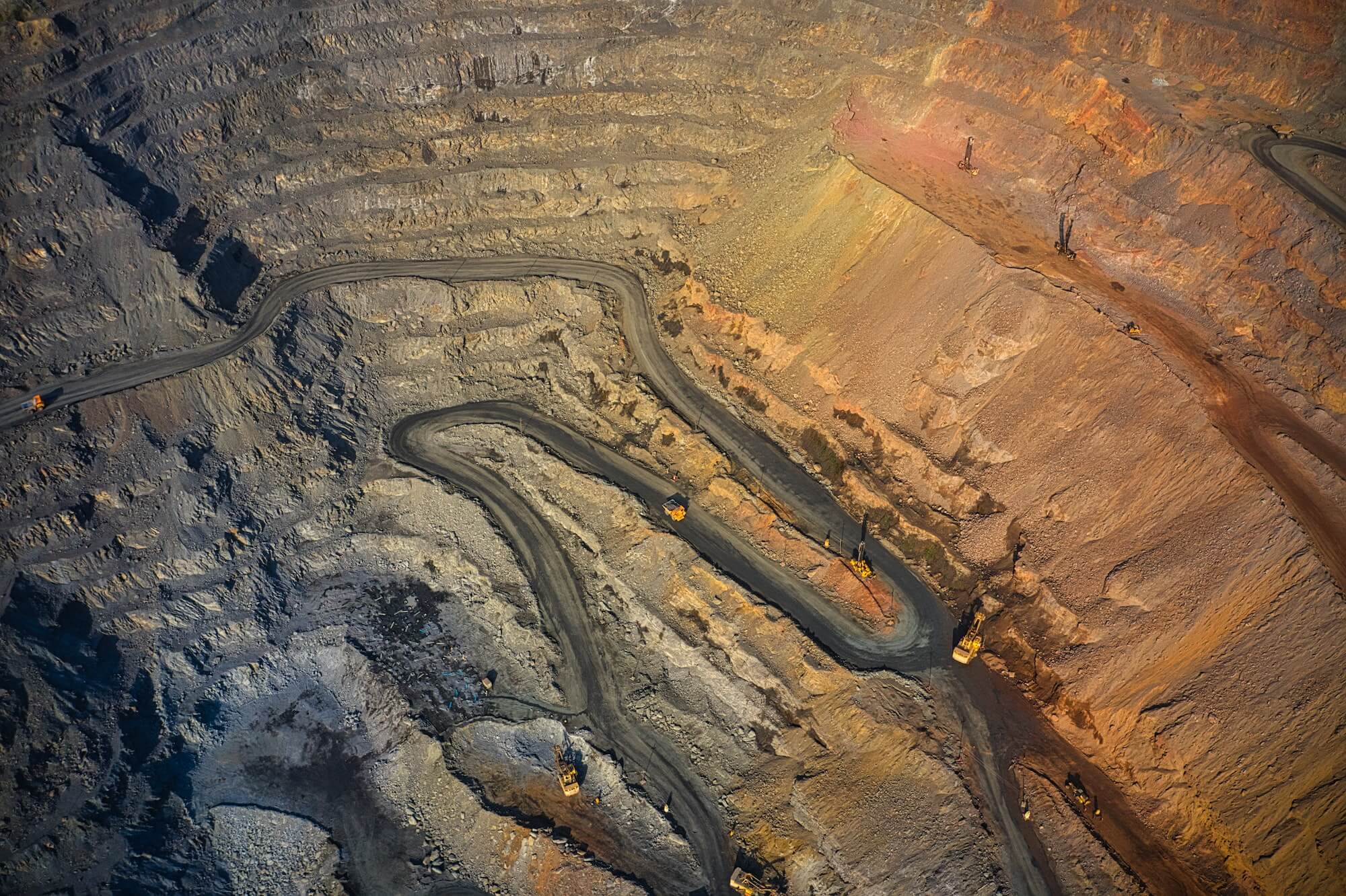 aerial view of southern mining factory mine quarry in ukraine