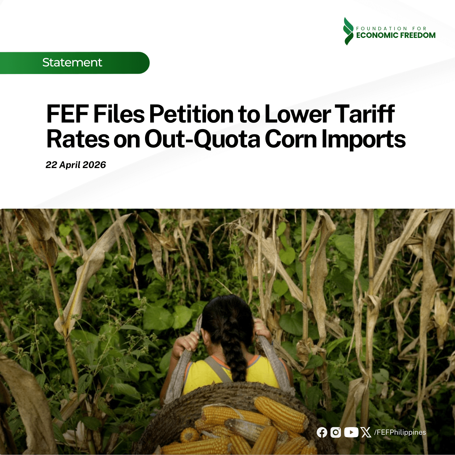 FEF Files Petition to Lower Tariff Rates on Out-Quota Corn Imports